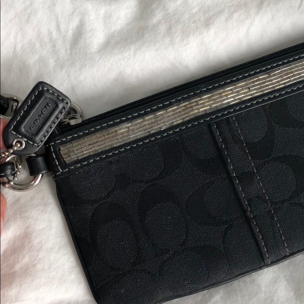 Coach authentic black wristlet